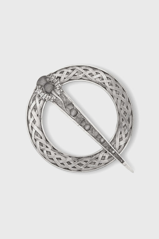 Celtic Thistle Pewter Plaid Brooch