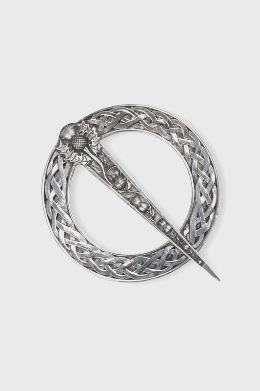 Celtic Thistle Pewter Plaid Brooch