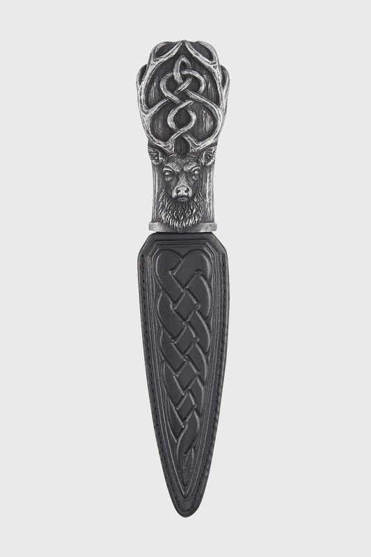 Stag Resin Sgian Dubh - Silver