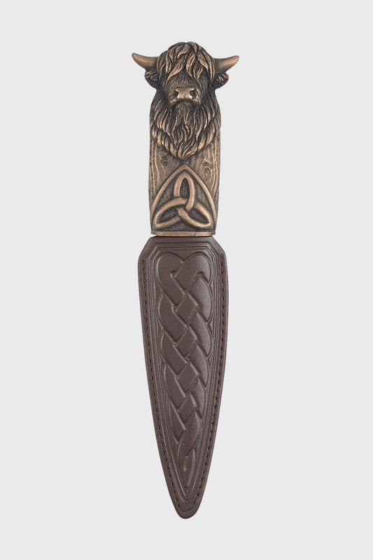 Highland Cow Resin Sgian Dubh - Bronze