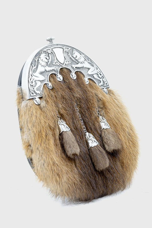 Pride Brown Musquash Pewter Dress Sporran