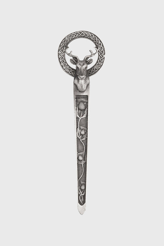 Stag & Thistles Pewter Kilt Pin - Matt