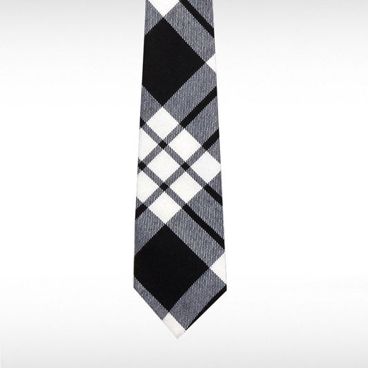 MacFarlane Black & White Modern Tartan Tie