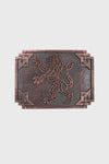 Geometric Rampant Lion Pewter Kilt Belt Buckle