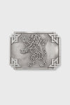 Geometric Rampant Lion Pewter Kilt Belt Buckle