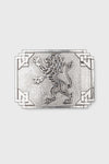 Geometric Rampant Lion Pewter Kilt Belt Buckle
