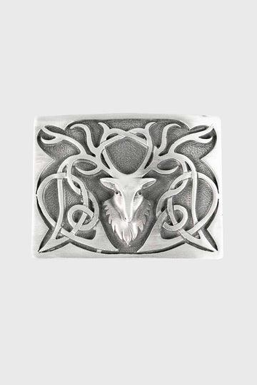 Art Nouveau Stag Belt Buckle - Matt Finish