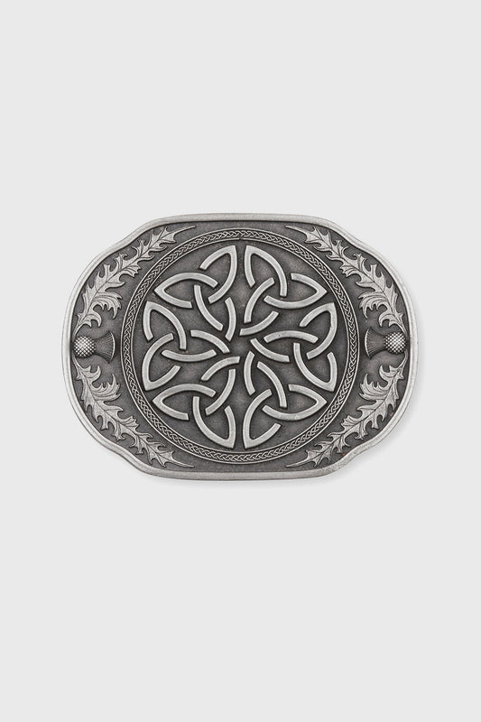 Elegant Celtic Trinity Pewter Kilt Buckle