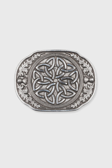 Elegant Celtic Trinity Pewter Kilt Buckle