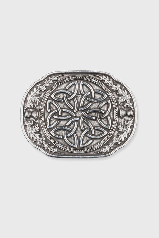 Elegant Celtic Trinity Pewter Kilt Buckle