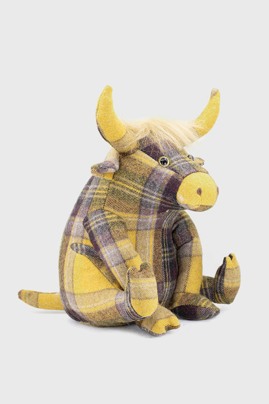 Plaid Highland Cow Doorstop