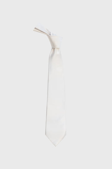 White Straight Tie