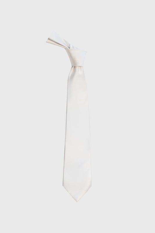 White Straight Tie