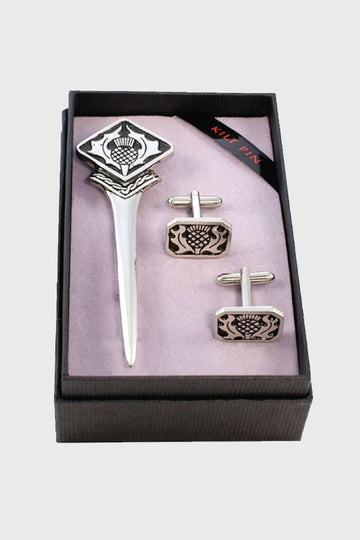 Thistle Kilt Pin & Cufflink Set