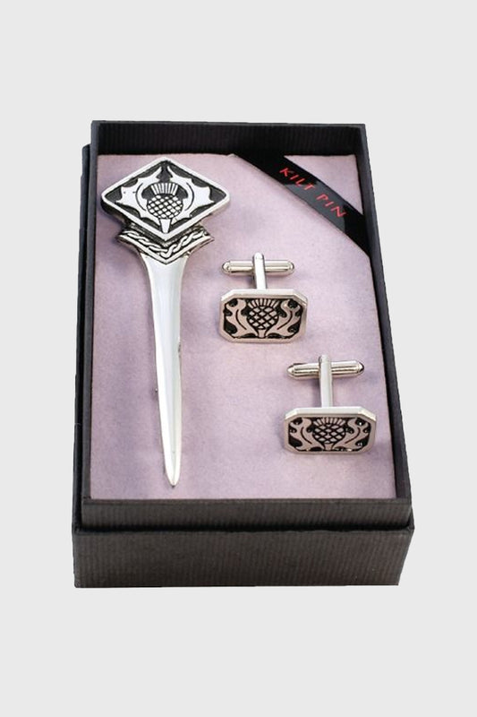 Thistle Kilt Pin & Cufflink Set