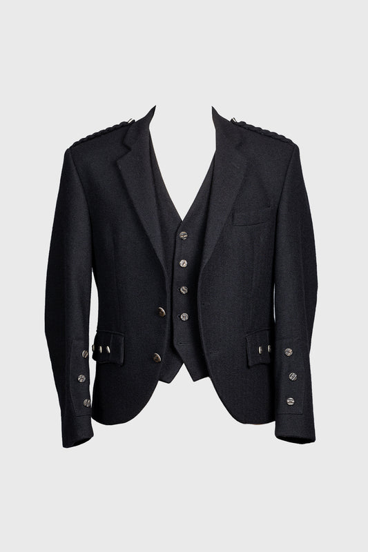*Ex-Hire* Black Crail Jacket & Waistcoat