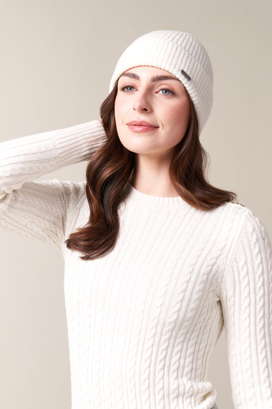 White Pride Wool & Cashmere Beanie