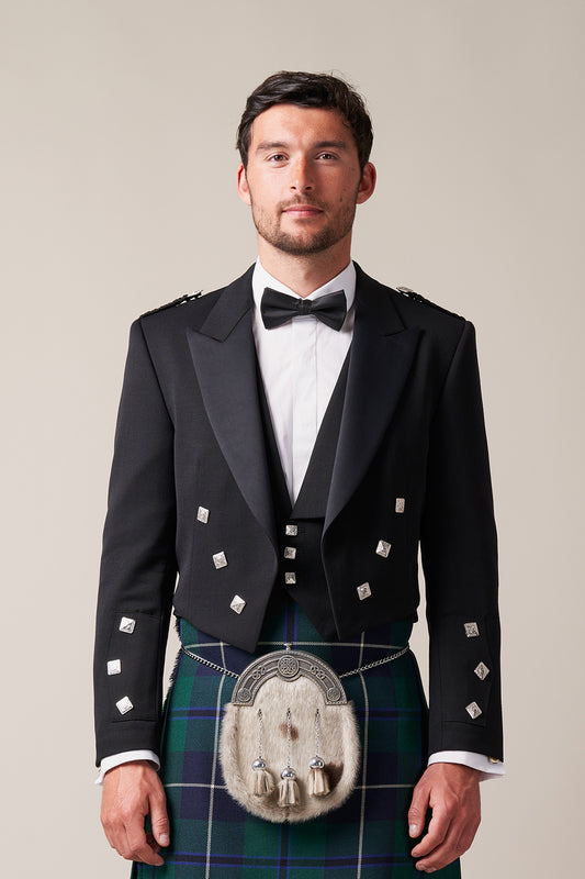 Black Prince Charlie Modern Jacket & Waistcoat