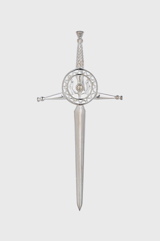 Thistle Circle Kilt Pin - Sterling Silver
