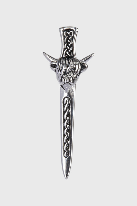 Highland Coo Kilt Pin - Polished