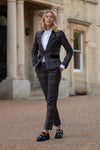 Ladies Grey Granite Tartan Trousers