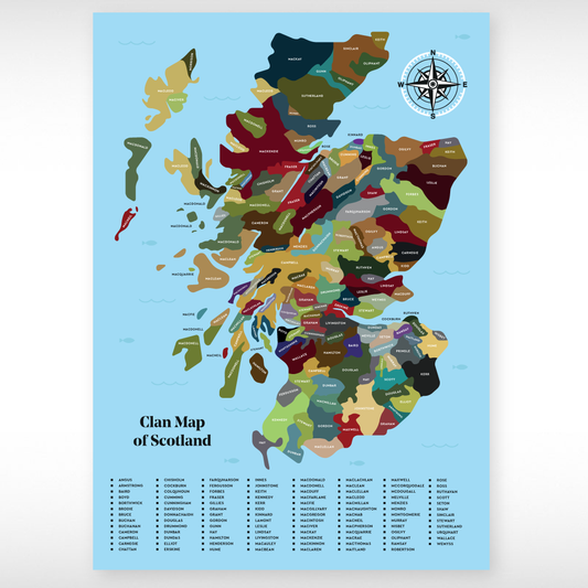 Scottish Clan Map Print