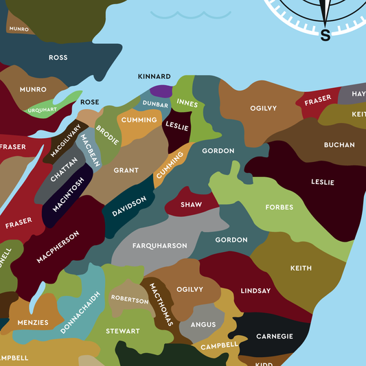 Scottish Clan Map Print
