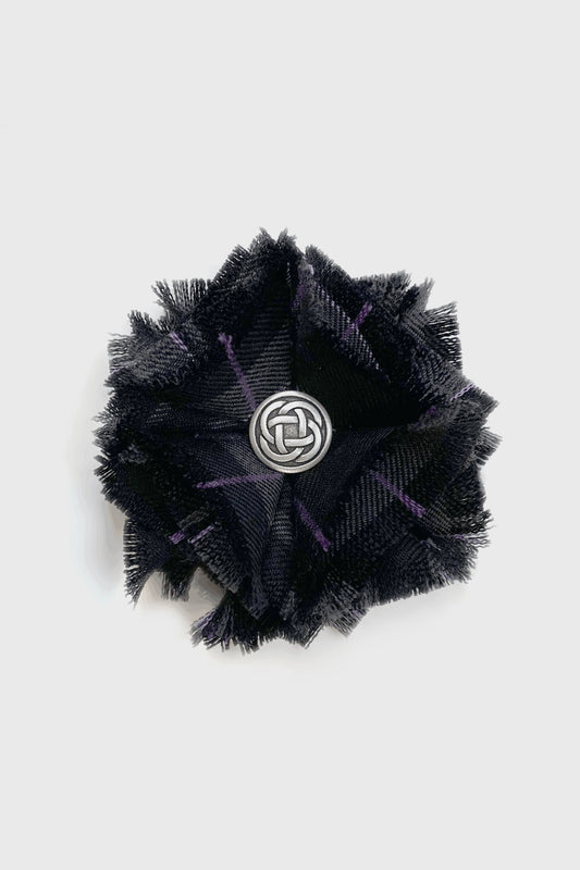 Platinum Pride Tartan Rosette Brooch