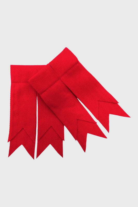 Scarlet Red Plain Coloured Garter Flashes
