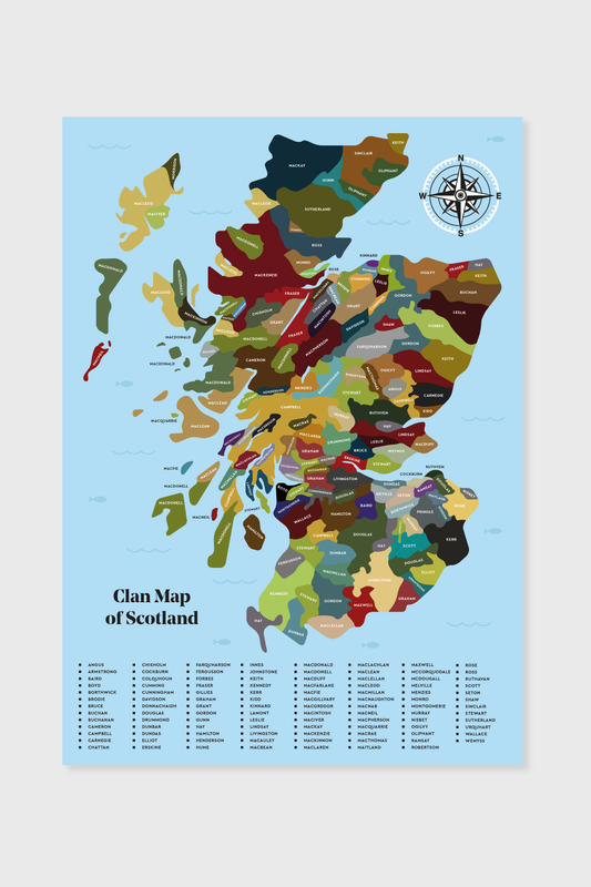 Scottish Clan Map Print