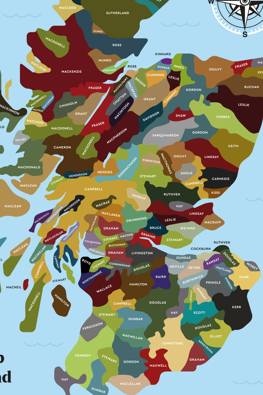 Scottish Clan Map Print