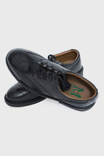 Black Leather Classic Ghillie Brogue