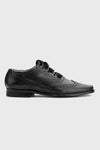 Thistle Shoes Black Leather Ghillie Brogues