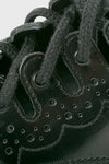 Thistle Shoes Black Leather Ghillie Brogues