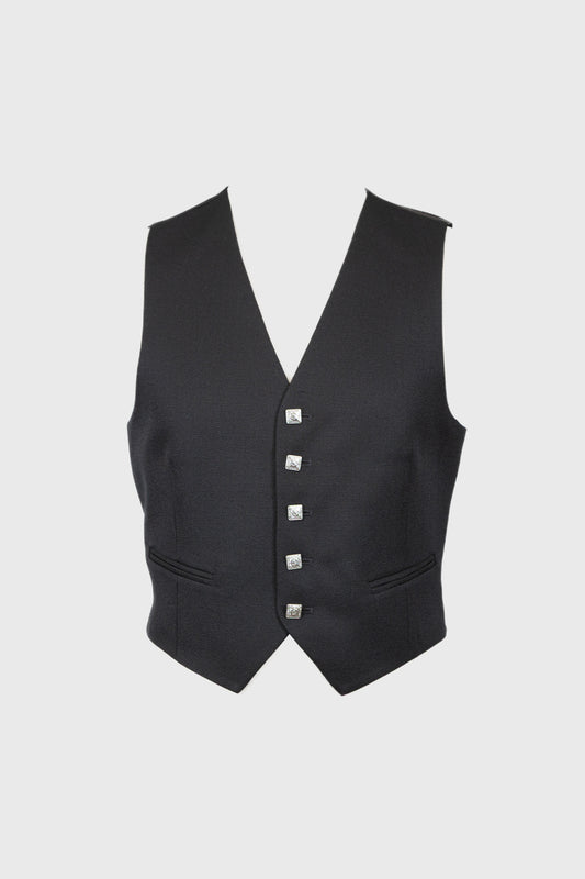 Black Short 5 Button Waistcoat