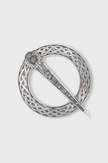 Celtic Thistle Pewter Plaid Brooch