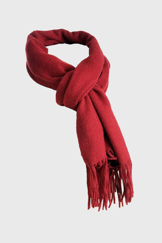 Red Pride Plain Wool Scarf