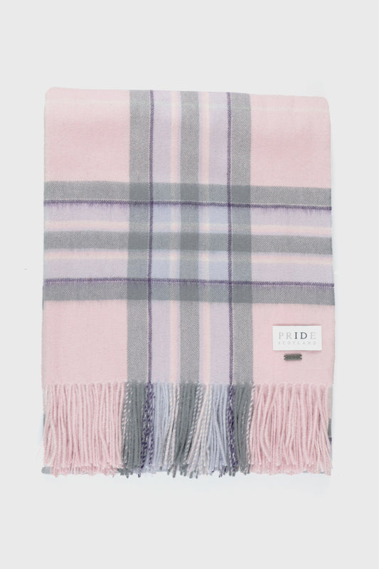 Cherry Blossom Tartan Blanket