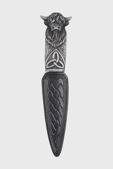 Highland Cow Resin Sgian Dubh - Silver