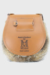 Brown Leather American Fox Fur Semi Dress Sporran
