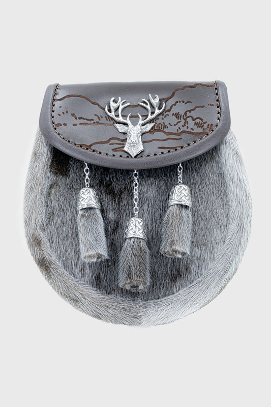 Brown Leather and Grey Sporran