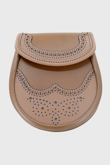 Brown Brogue Embrodiered Day Sporran