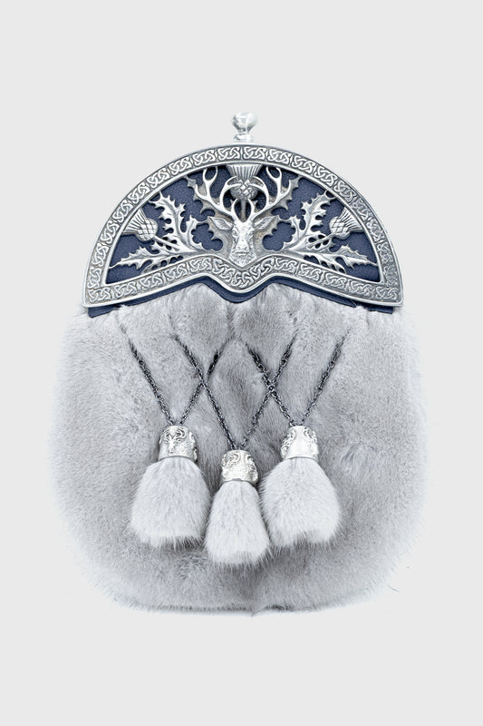 Sapphire Mink and Stag Sporran