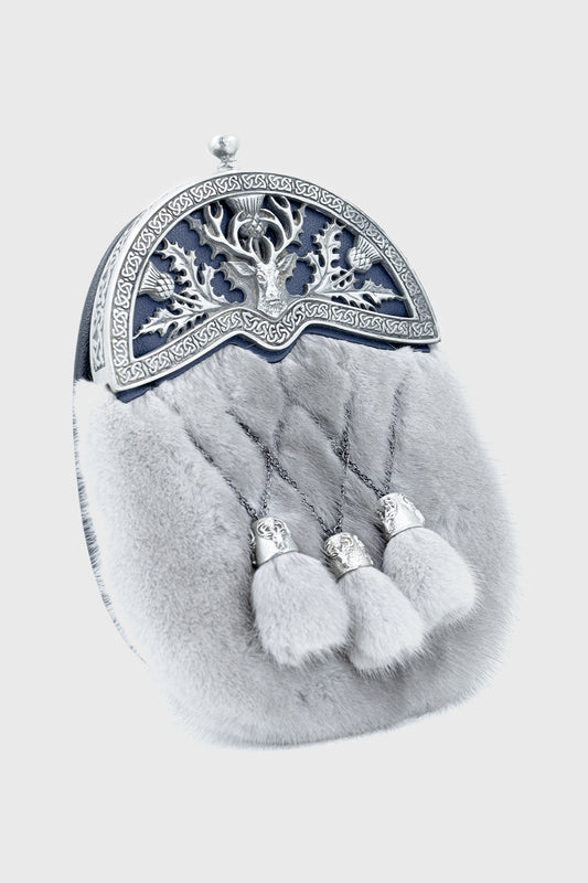 Sapphire Mink and Stag Sporran