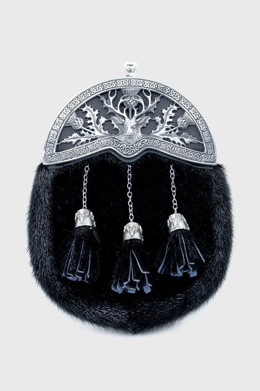 Black Seal Stag Dress Sporran