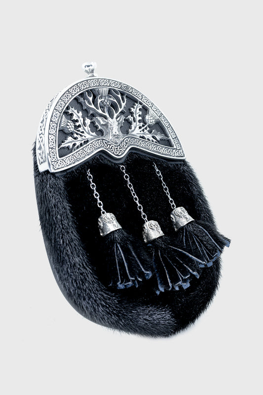 Black Seal Stag Dress Sporran