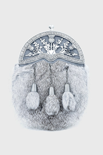 Grey Chinchilla Fur Thistle Dress Sporran