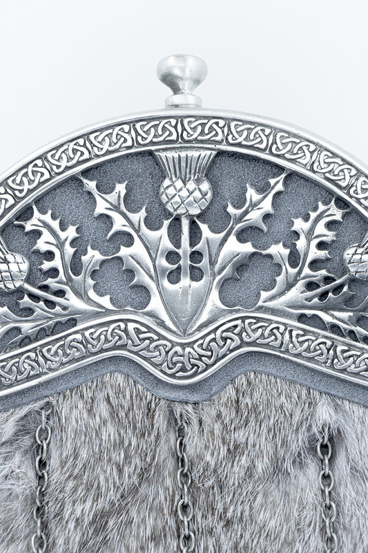 Grey Chinchilla Thistle Dress Sporran