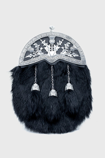 Black Rabbit Fur Thistle Dress Sporran