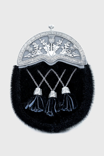 Black Seal Skin Thistle Dress Sporran